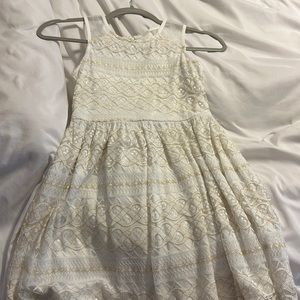 Children’s place size 8 gold and off-white dress